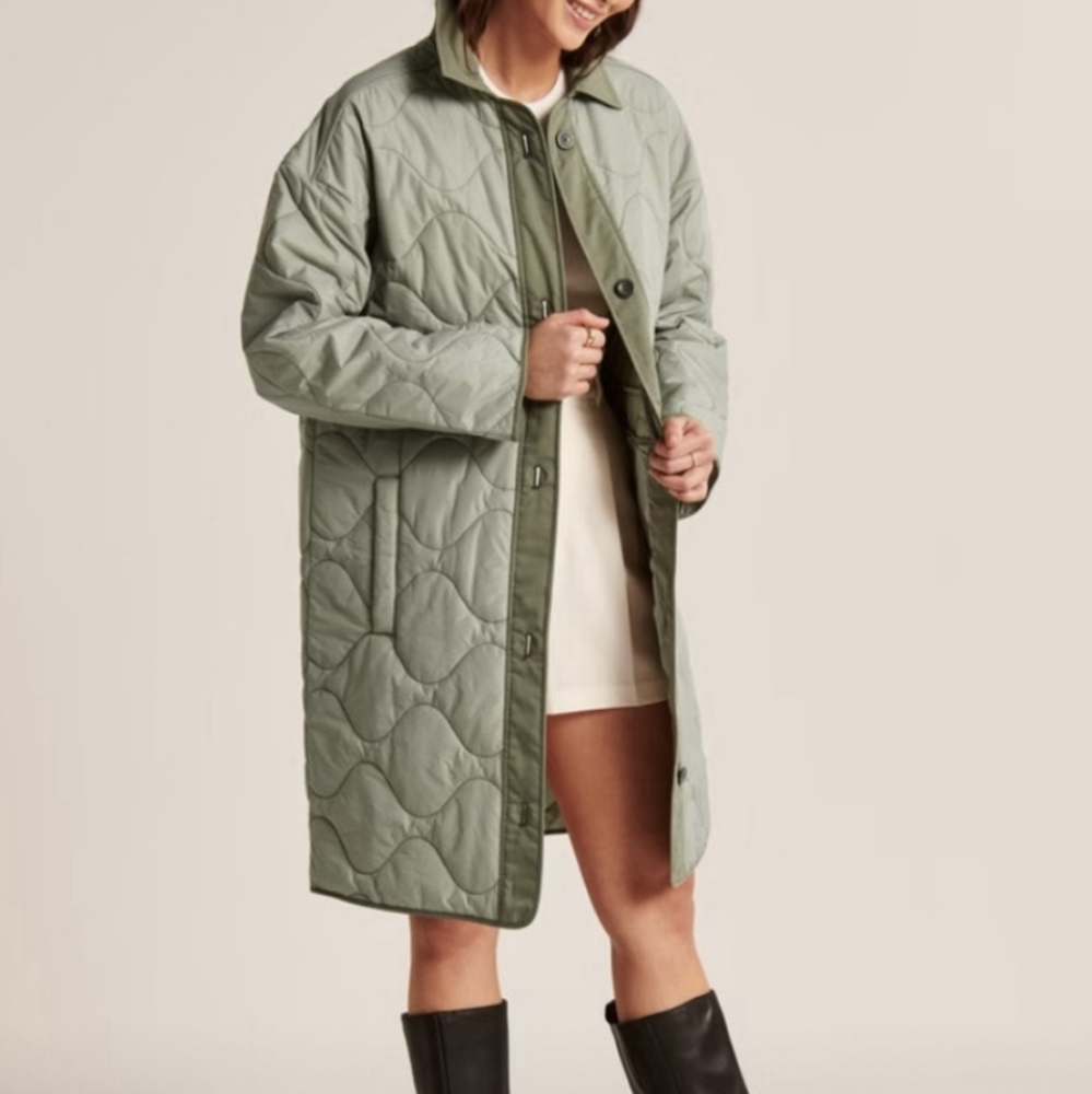 NWT A&F quilt long jacket